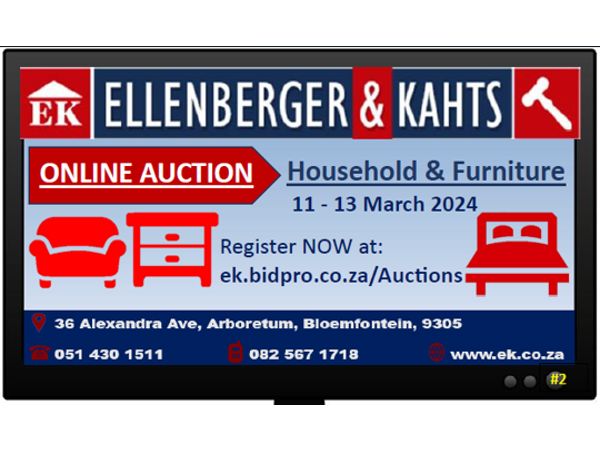 ONLINE AUCTION #2 Household & Furniture